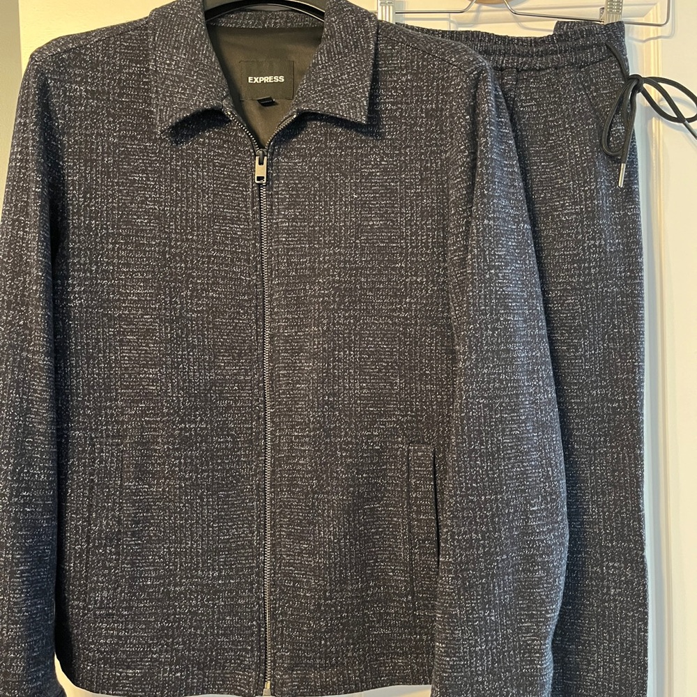 Men’s Express Casual Drawstring Navy Blue Suit